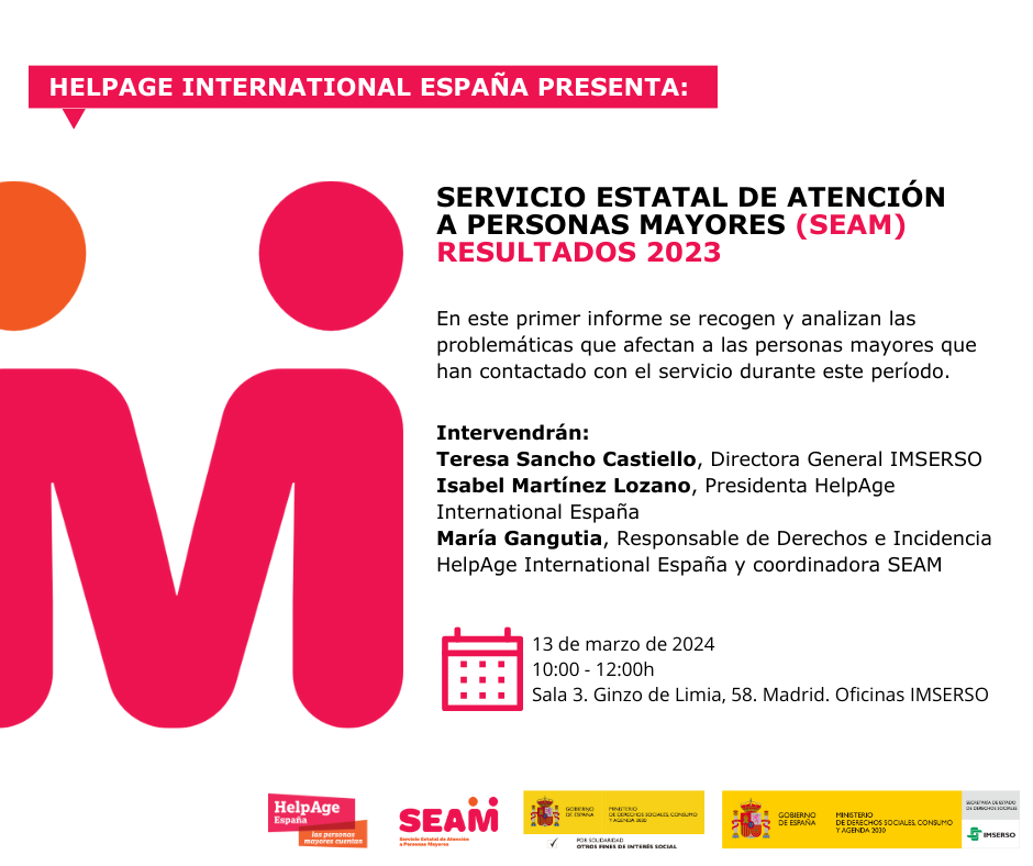 Presentación de los resultados del año 2023 del Servicio Estatal de Atención a Personas Mayores (SEAM)